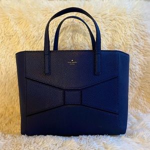 Kate Spade Navy Pebbled Leather Handbag